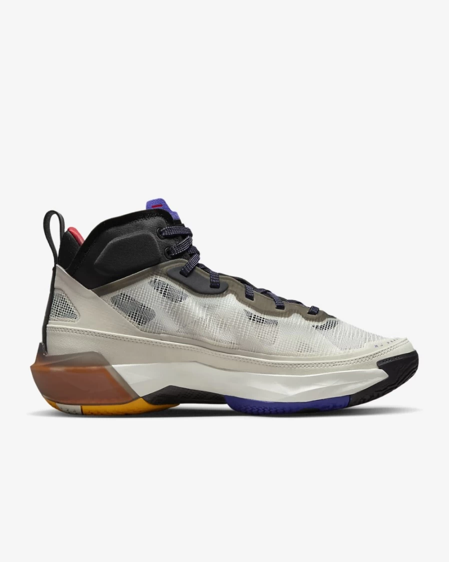 Nike Air Jordan XXXVII Light Bone/Black/Dark Concord/Fire Red Basketball Shoes for Men & Women