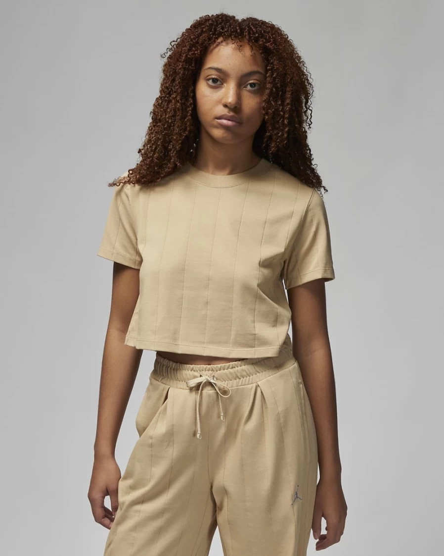 Nike Jordan Flight Women's Knit Top - Desert Color Casual Comfortable Pullover
