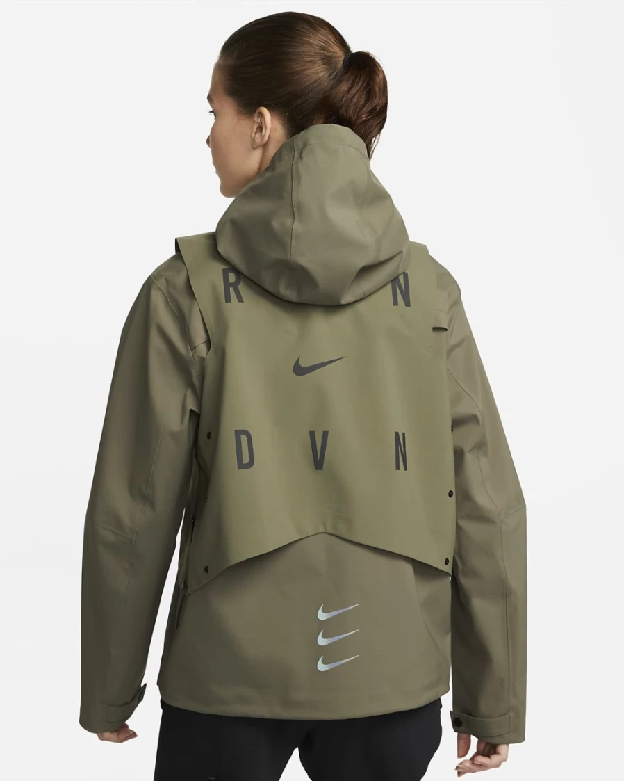 Nike Storm-FIT Run Division Women's Medium Olive Full-Zip Hooded Running Jacket