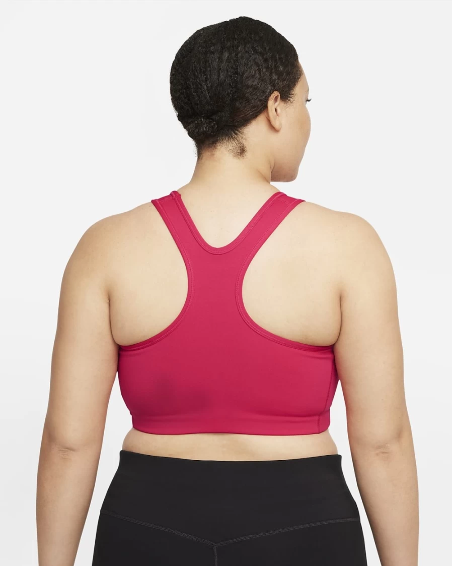 Nike Air Swoosh Women's Medium-Support Very Berry Non-Padded Graphic Sports Bra - Plus Size Activewear