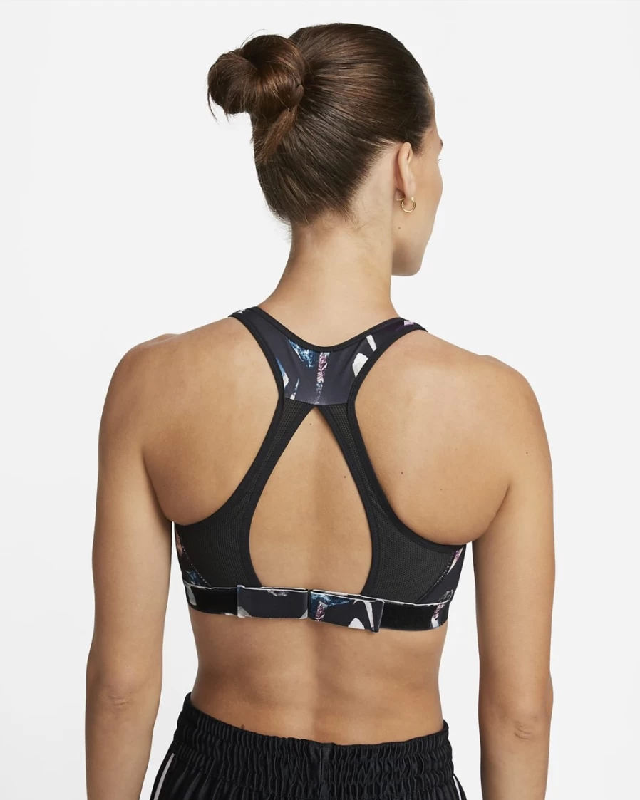 Nike Dri-FIT Swoosh Fly Women's Adjustable High-Support Sports Bra - Black/White