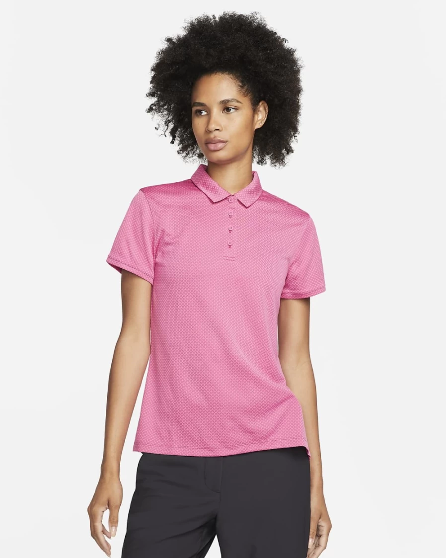 Nike Dri-FIT Victory Women's Golf Polo - Pinksicle/Black - Moisture-Wicking Performance Top