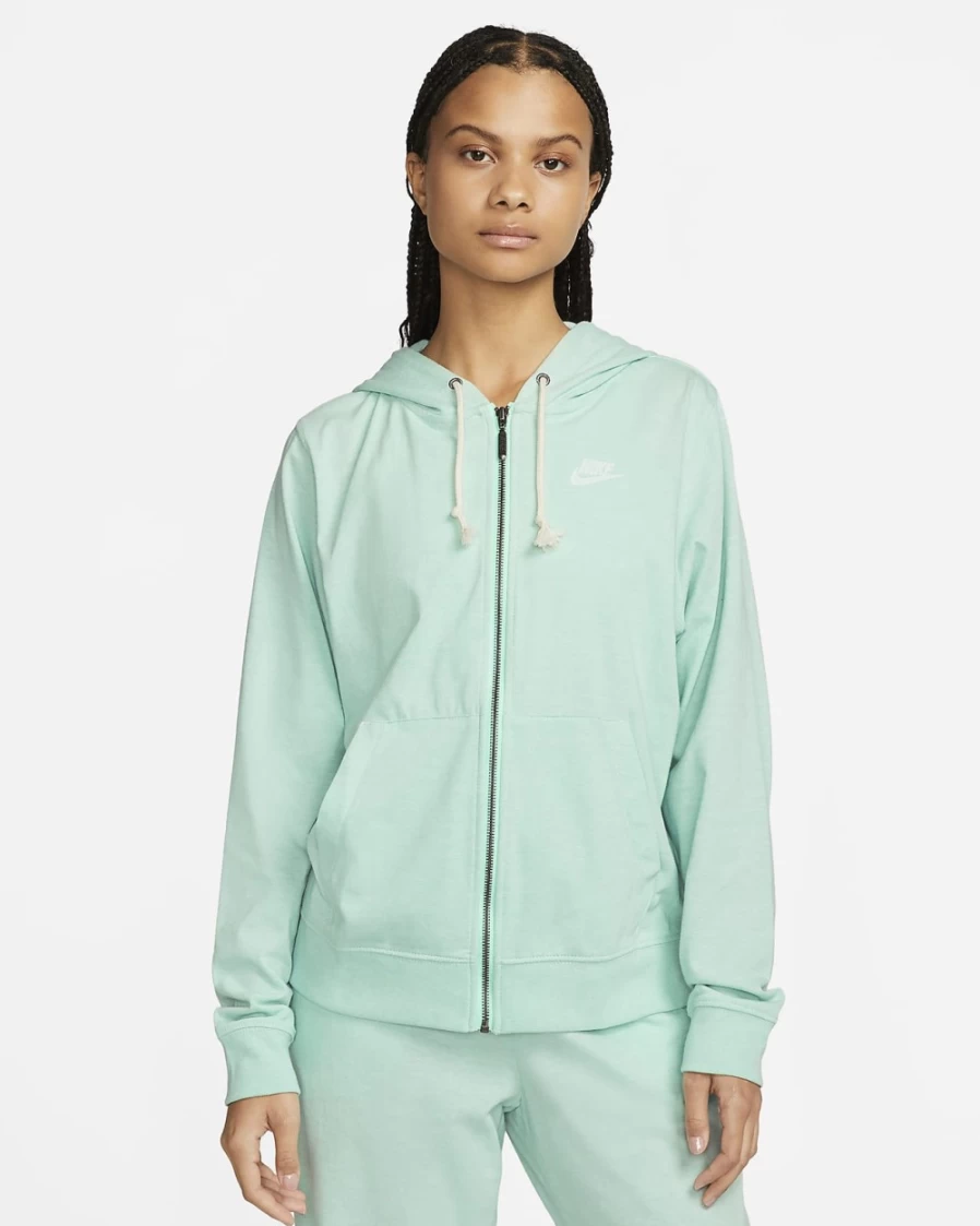 Nike Women's Mint Foam/White Vintage Full-Zip Gym Hoodie - Sportswear