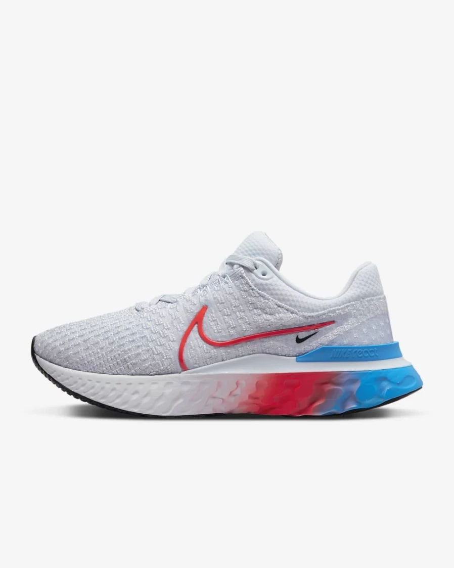 Nike React Infinity 3 Women's Road Running Shoes - Football Grey/Black/Photo Blue/Bright Crimson