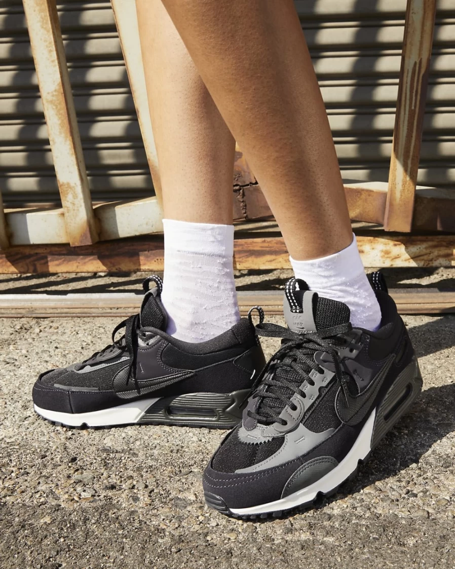 Nike Air Max 90 Futura Women's Running Shoes - Black/Iron Grey/Oil Grey Style