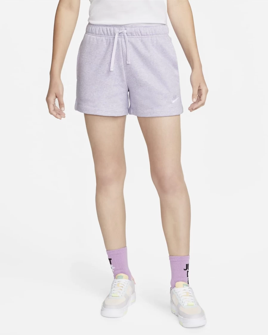 Nike Women's Sportswear Club Fleece Mid-Rise Shorts - Light Thistle/Heather/White