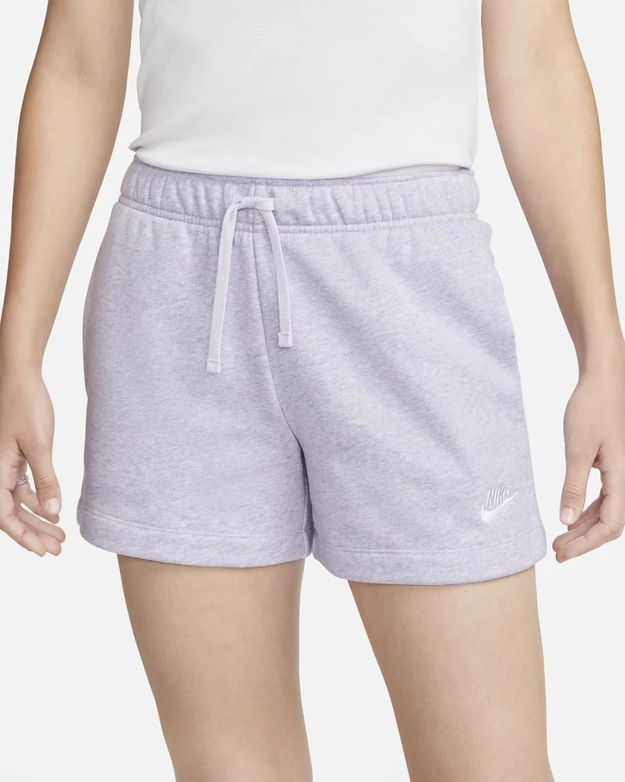 Nike Women's Sportswear Club Fleece Mid-Rise Shorts - Light Thistle/Heather/White