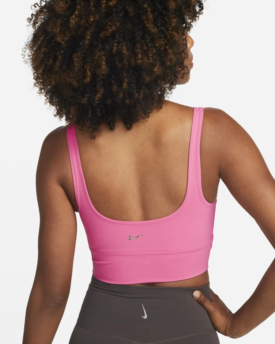 Nike Alate Solo Women's Light-Support Longline Sports Bra - Pinksicle/Particle Grey - Non-Padded Workout Top