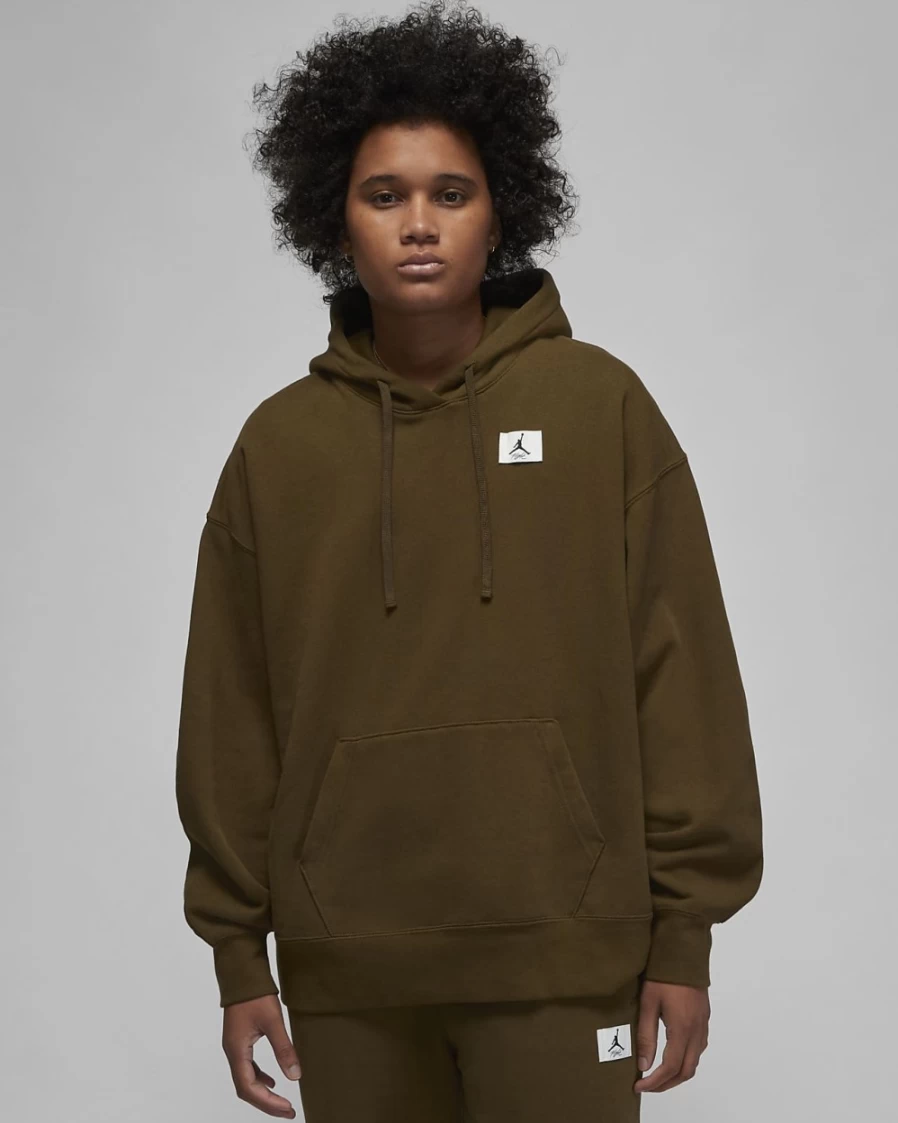 Nike Jordan Flight Women's Light Olive Fleece Hoodie Sweatshirt