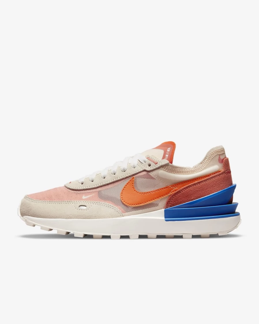 Nike Waffle One Women's Sneakers in Pearl White, Madder Root, Game Royal, Rush Orange