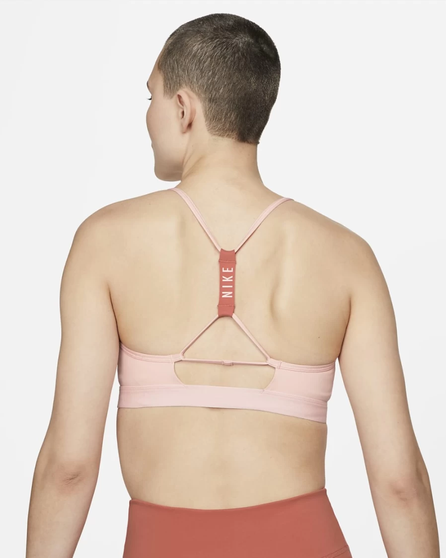 Nike Indy Strappy Women's Light-Support Padded Sports Bra in Atmosphere/Madder Root