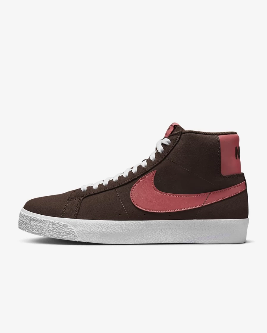 Nike SB Zoom Blazer Mid Skate Shoes for Men & Women - Baroque Brown/White/Adobe Colorway