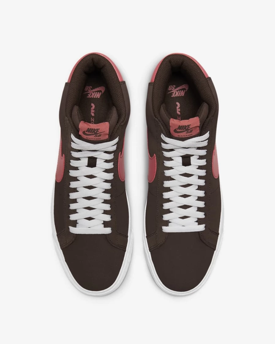 Nike SB Zoom Blazer Mid Skate Shoes for Men & Women - Baroque Brown/White/Adobe Colorway