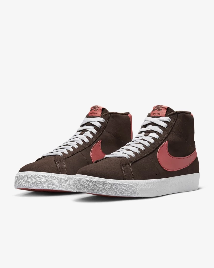 Nike SB Zoom Blazer Mid Skate Shoes for Men & Women - Baroque Brown/White/Adobe Colorway