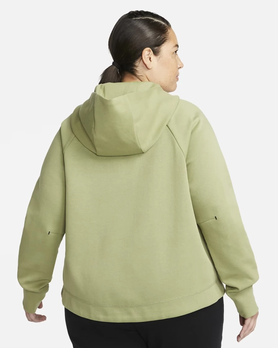 Nike Women's Plus Size Tech Fleece Windrunner Full-Zip Hoodie in Alligator/Black