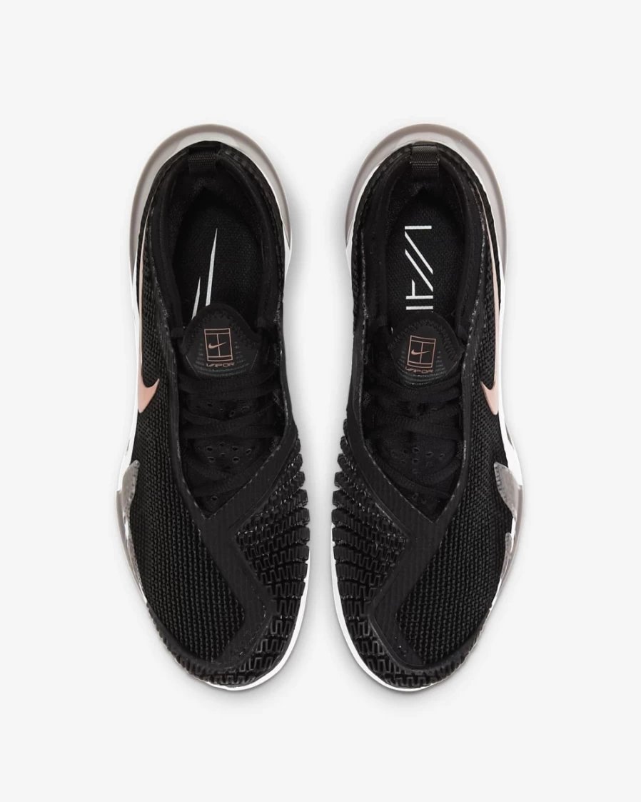 NikeCourt React Vapor NXT Women's Tennis Shoes - Black/Metallic Red Bronze/White - Hard Court Training Sneakers