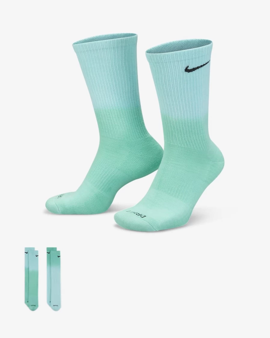 Nike Everyday Plus Cushioned Crew Socks for Men & Women - Multi-Color (2-Pair Pack)