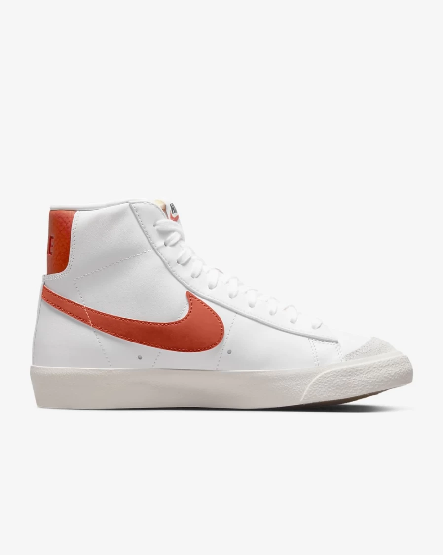 Nike Blazer Mid '77 Women's Sneakers in White, Sail, Cinnabar, and Mantra Orange