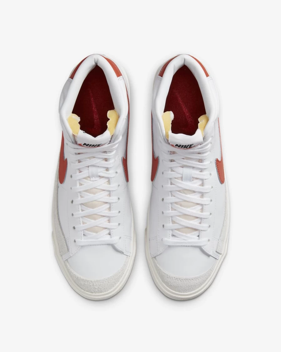 Nike Blazer Mid '77 Women's Sneakers in White, Sail, Cinnabar, and Mantra Orange
