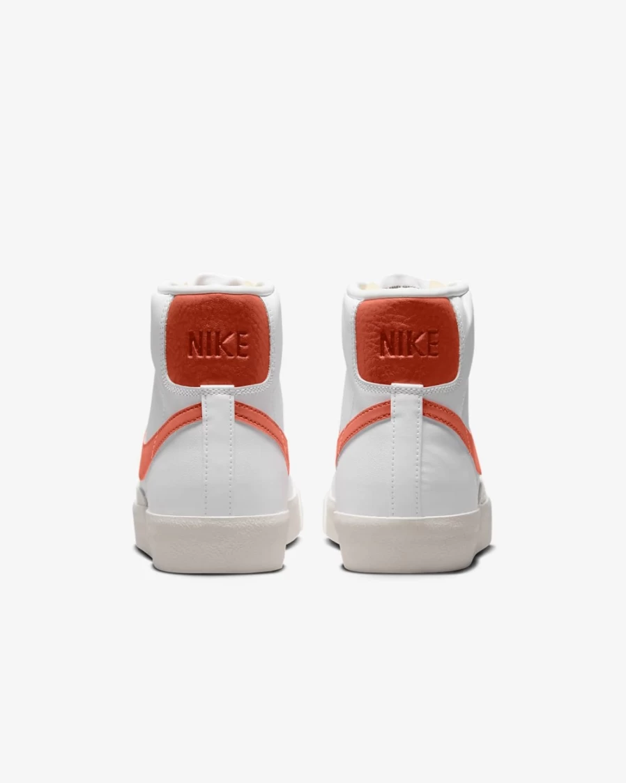 Nike Blazer Mid '77 Women's Sneakers in White, Sail, Cinnabar, and Mantra Orange
