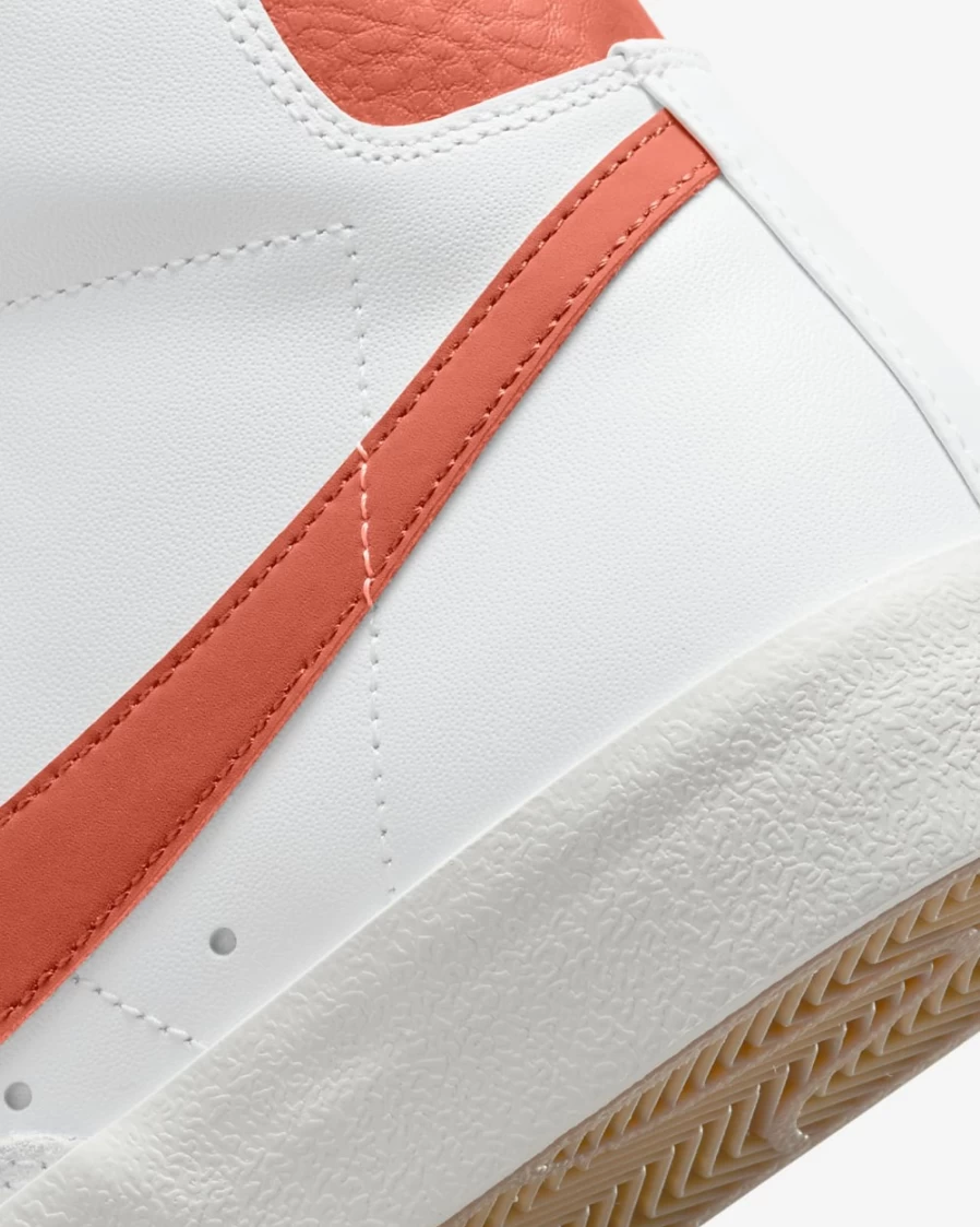 Nike Blazer Mid '77 Women's Sneakers in White, Sail, Cinnabar, and Mantra Orange
