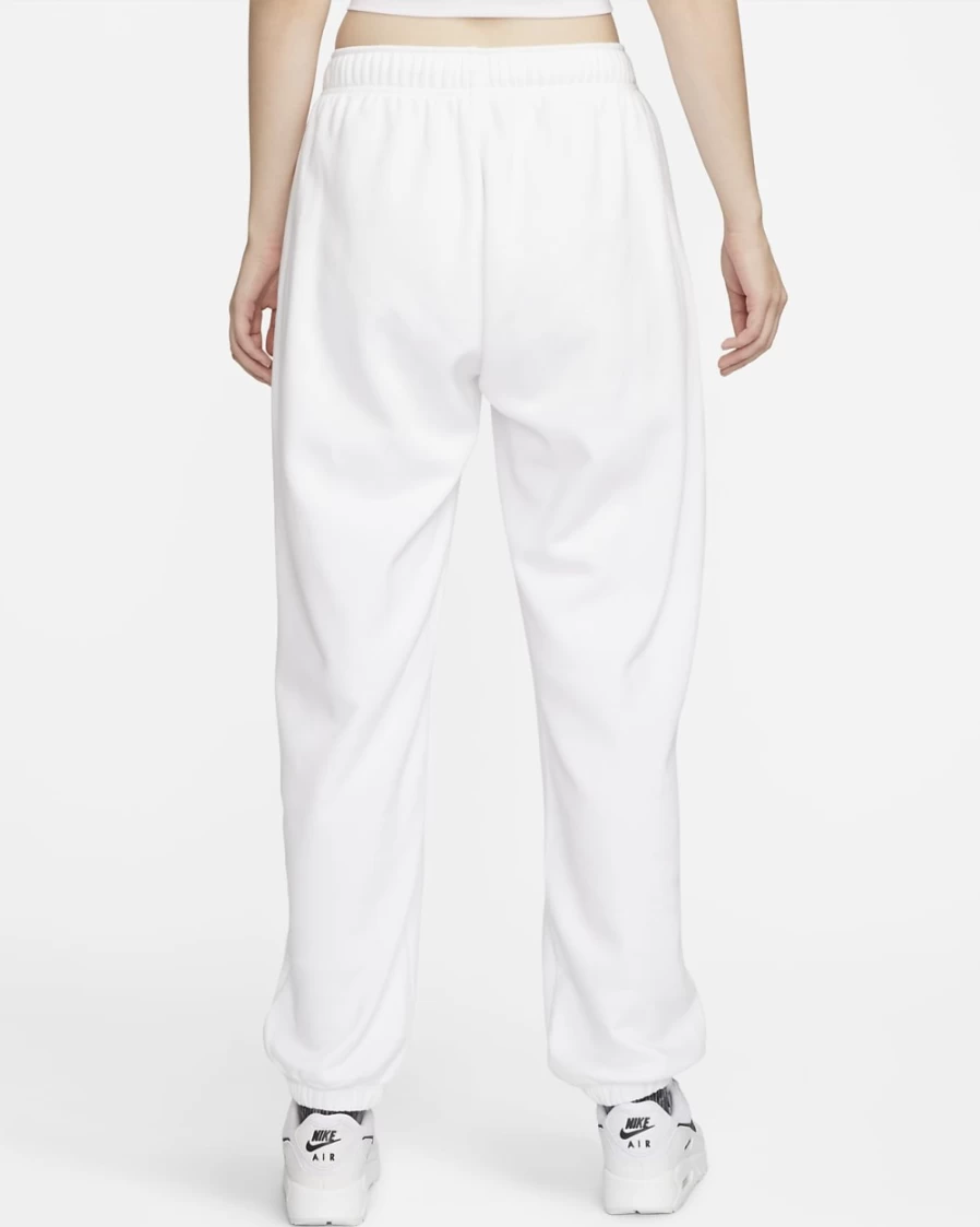 Nike Women's Oversized Club Fleece Sweatpants - Mid-Rise Comfort in White/Black