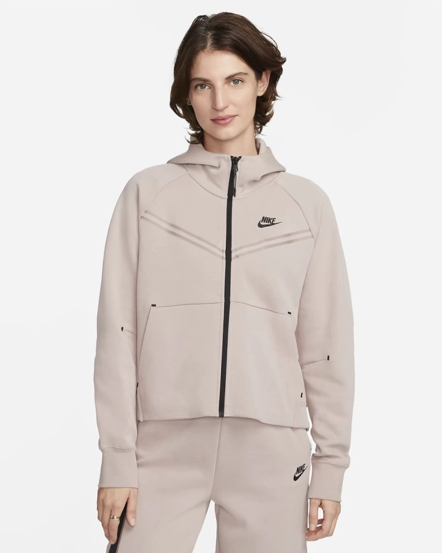 Nike Women's Tech Fleece Windrunner Full-Zip Hoodie - Diffused Taupe/Black