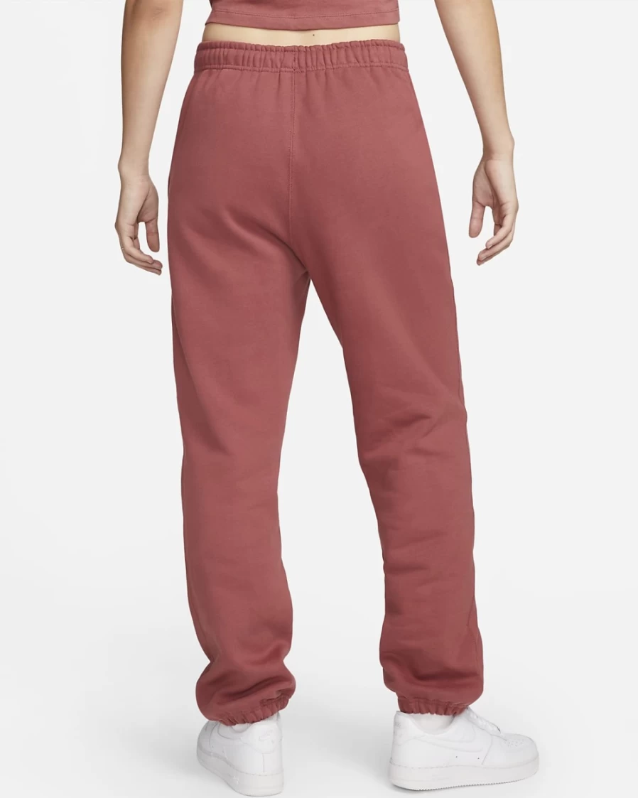 Nike Women's Solo Swoosh Fleece Pants - Canyon Rust/White Comfort Joggers