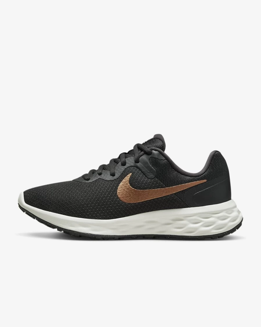 Nike Revolution 6 Next Nature Women's Running Shoes - Dark Smoke Grey/Summit White/Black/Metallic Copper Road Running Sneakers