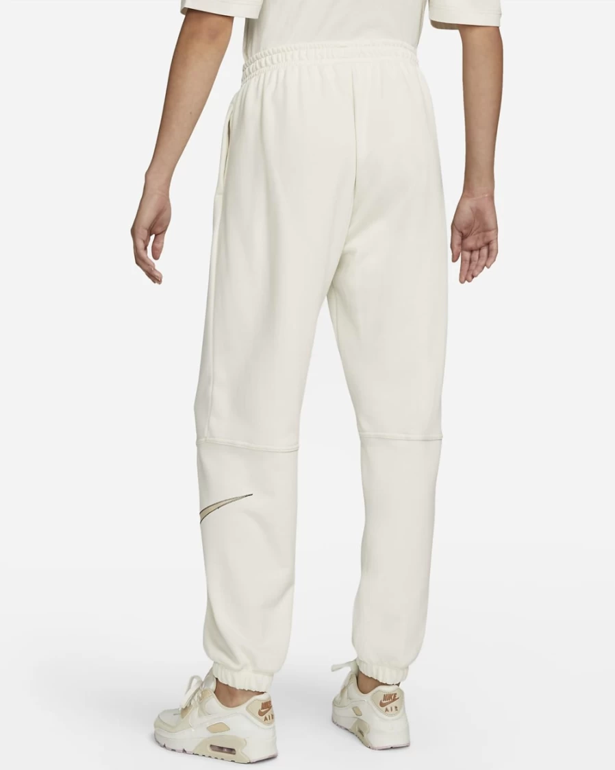 Nike Women's Phantom/Black/Sanddrift High-Rise Joggers with Swoosh - Sportswear Comfort & Style