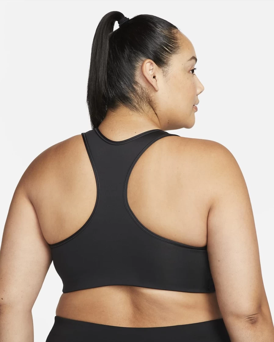 Nike Swoosh Women's Medium-Support Padded Sports Bra - Plus Size Black/White