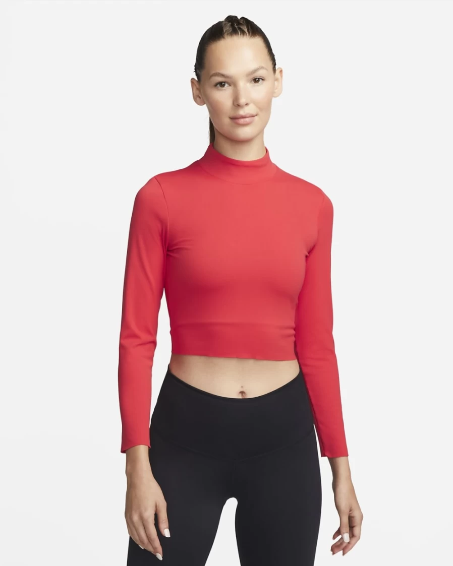 Nike Women's Dri-FIT Luxe Yoga Crop Top Long Sleeve - University Red