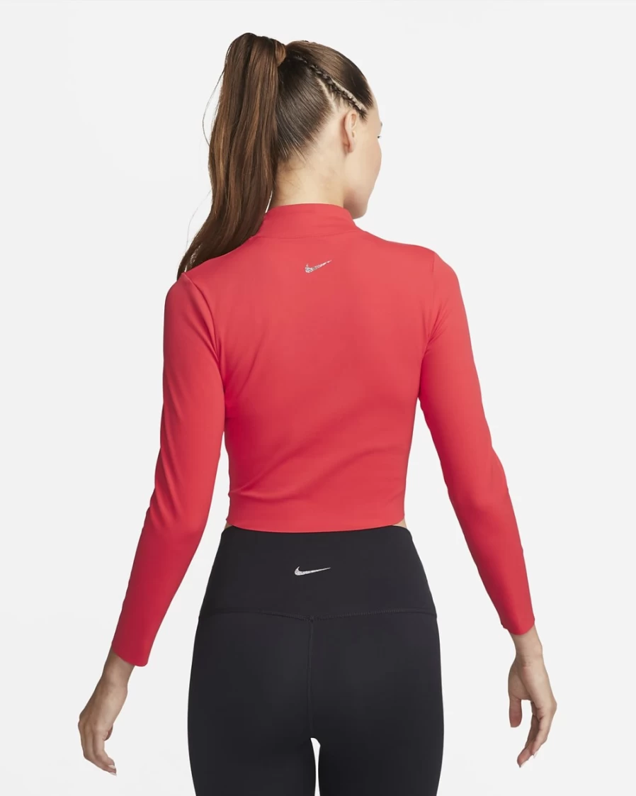 Nike Women's Dri-FIT Luxe Yoga Crop Top Long Sleeve - University Red