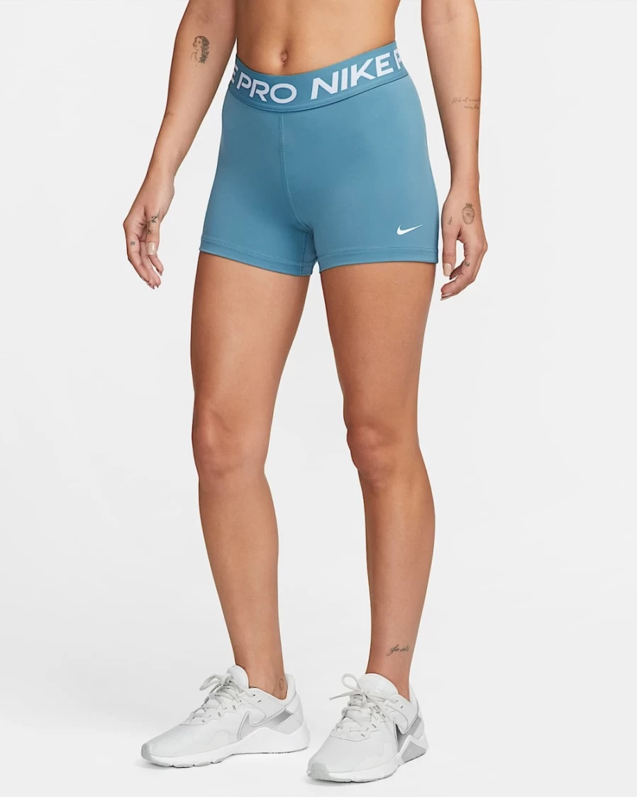 Nike Pro Women's 3" Shorts in Noise Aqua/White - High-Performance Workout Shorts