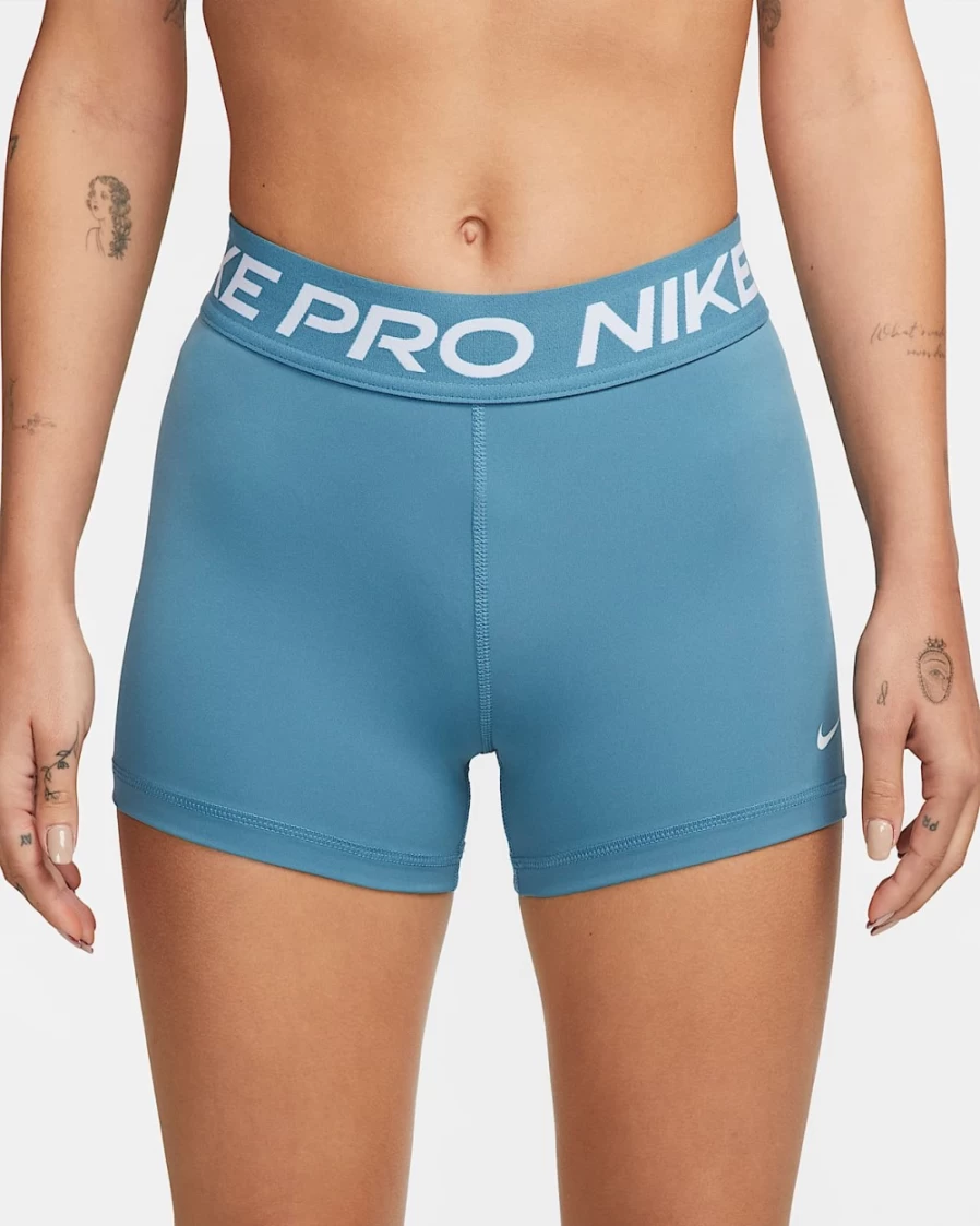 Nike Pro Women's 3" Shorts in Noise Aqua/White - High-Performance Workout Shorts