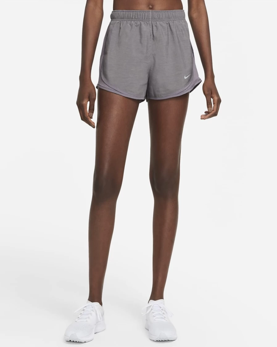Nike Women's Tempo Brief-Lined Running Shorts in Gunsmoke & Wolf Grey