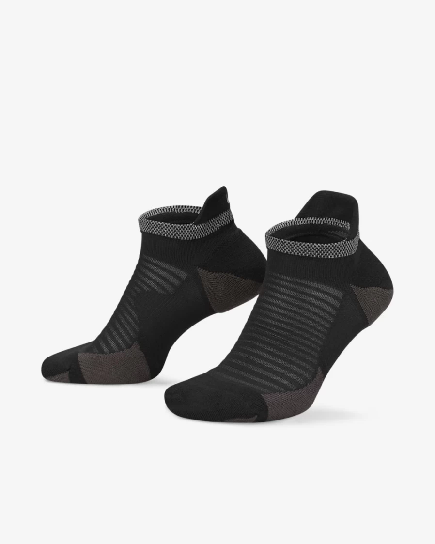 Nike Spark Cushioned No-Show Running Socks for Men & Women - Black Athletic Performance Socks