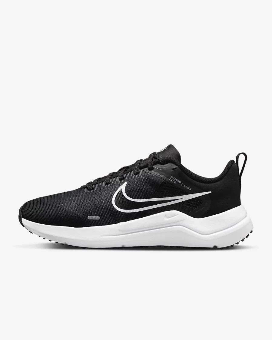 Nike Downshifter 12 Women's Wide Road Running Shoes - Black/Smoke Grey/Pure Platinum/White