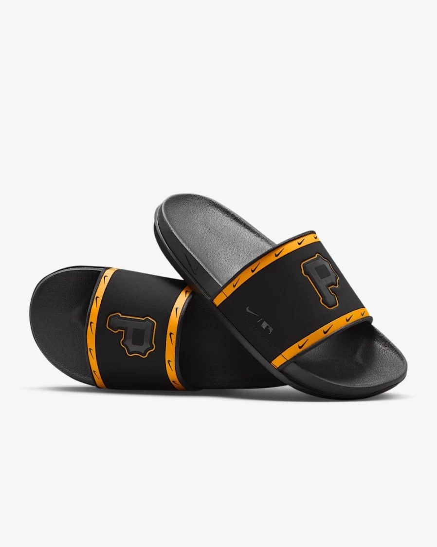 Nike Offcourt Slide MLB Pittsburgh Pirates Black/Sundown/Anthracite Men's & Women's Comfortable Sandals