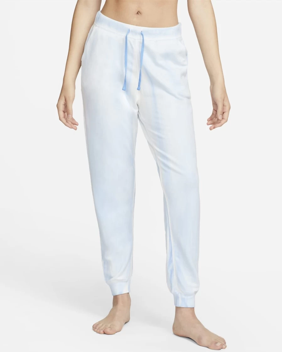 Nike Women's Yoga Luxe Fleece Joggers 7/8-Length in University Blue & Iron Grey