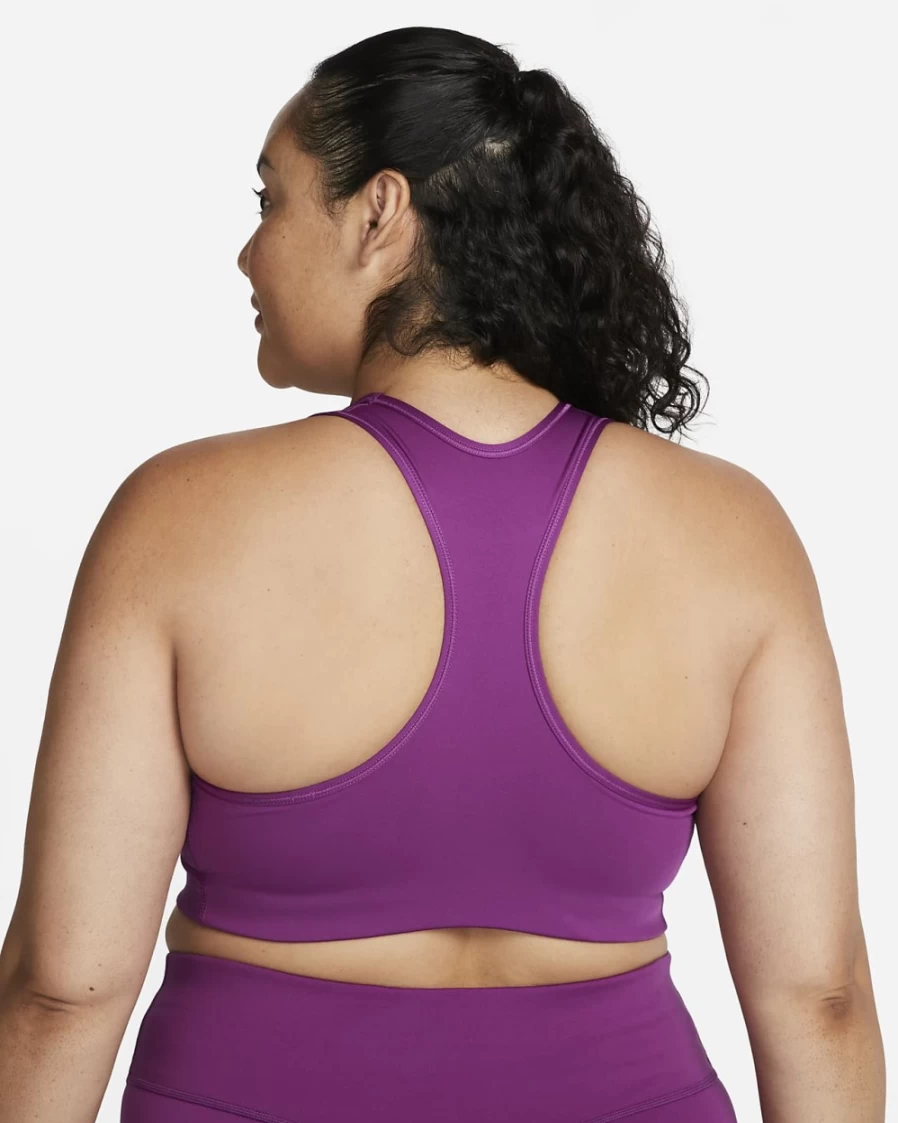 Nike Viotech/White Women's Medium-Support Swoosh Non-Padded Sports Bra Plus Size