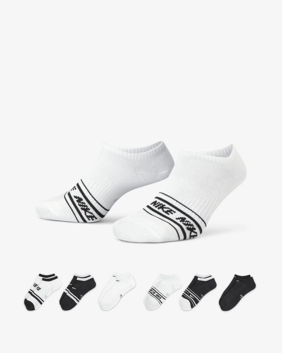 Nike Women's Multi-Color No-Show Training Socks 6-Pack - Lightweight Comfort for Everyday Workouts