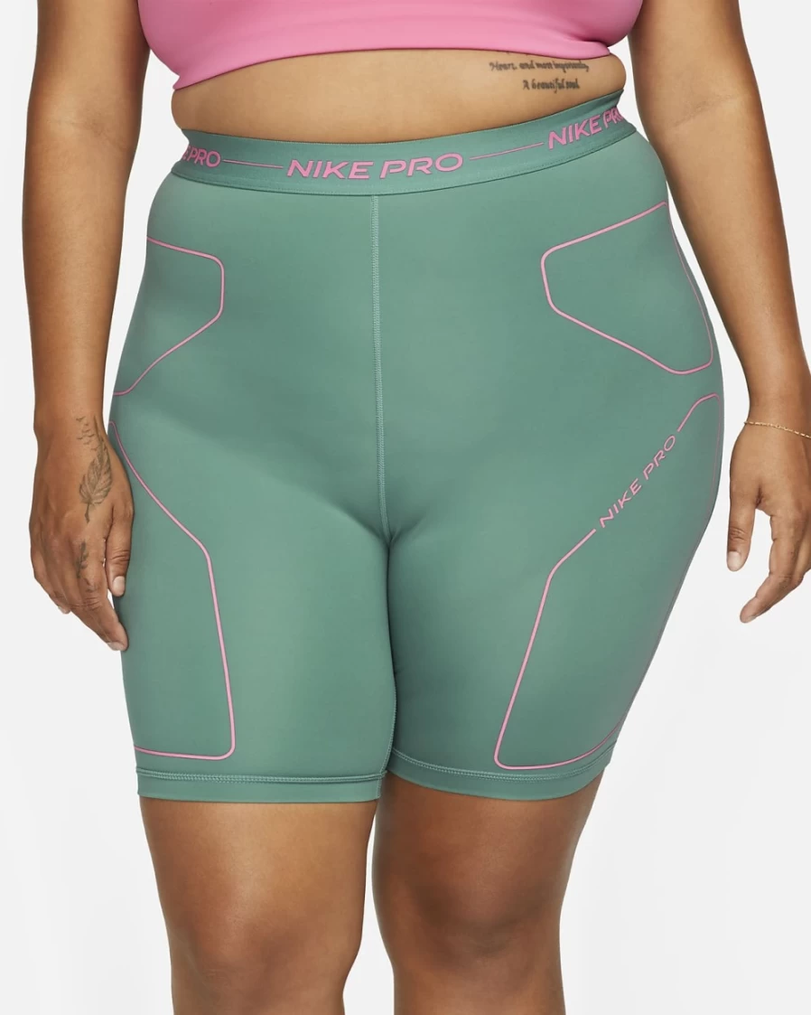 Nike Pro Women's 7" High-Rise Training Shorts in Bicoastal/Pinksicle - Plus Size Workout Shorts for Women