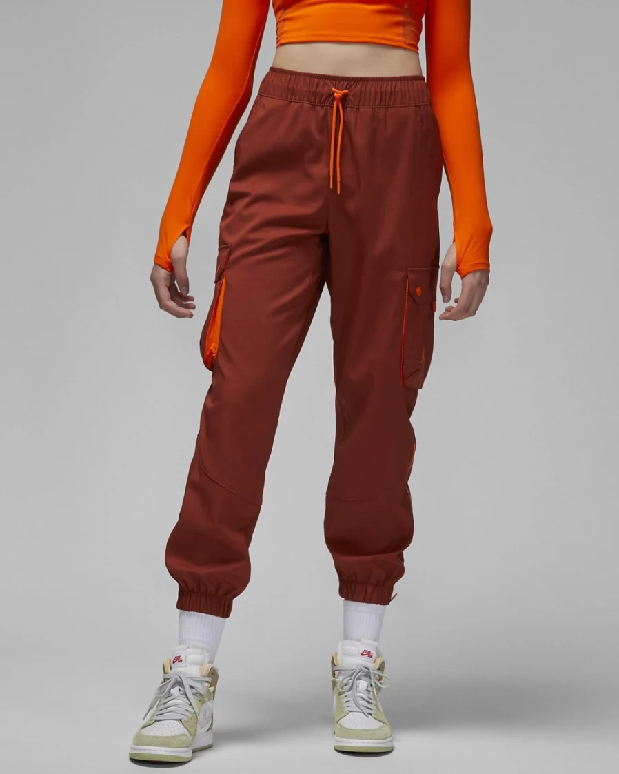 Nike Jordan Sport Tunnel Women's Pants - Mars Stone/Safety Orange Athletic Trousers
