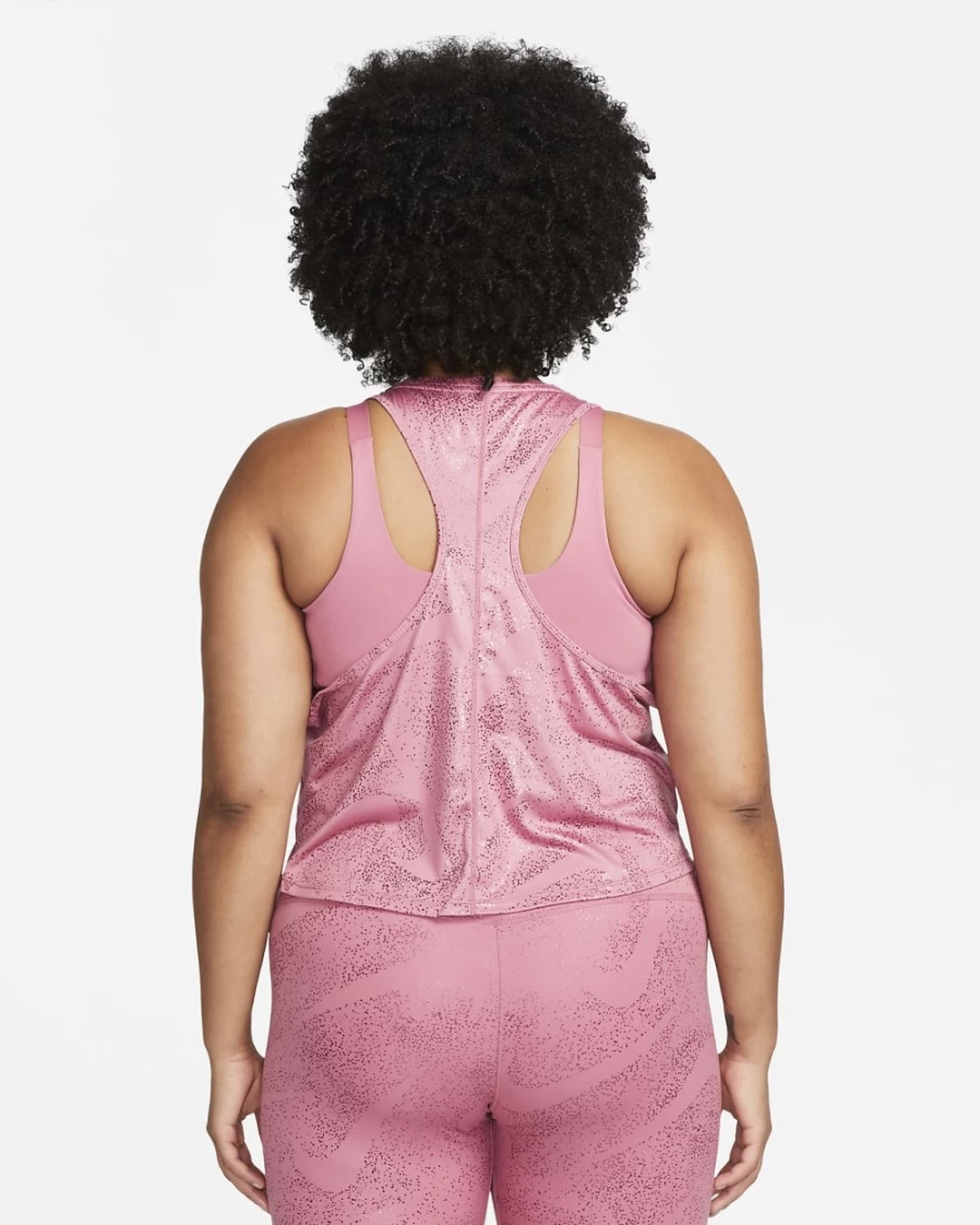 Nike Dri-FIT One Women's Desert Berry/Black Printed Workout Tank Top Plus Size