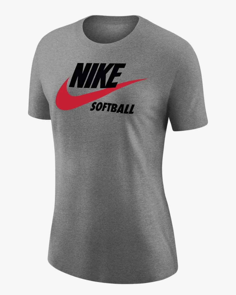 Nike Women's Dark Grey Heather T-Shirt - Athletic Comfort Fit Tee