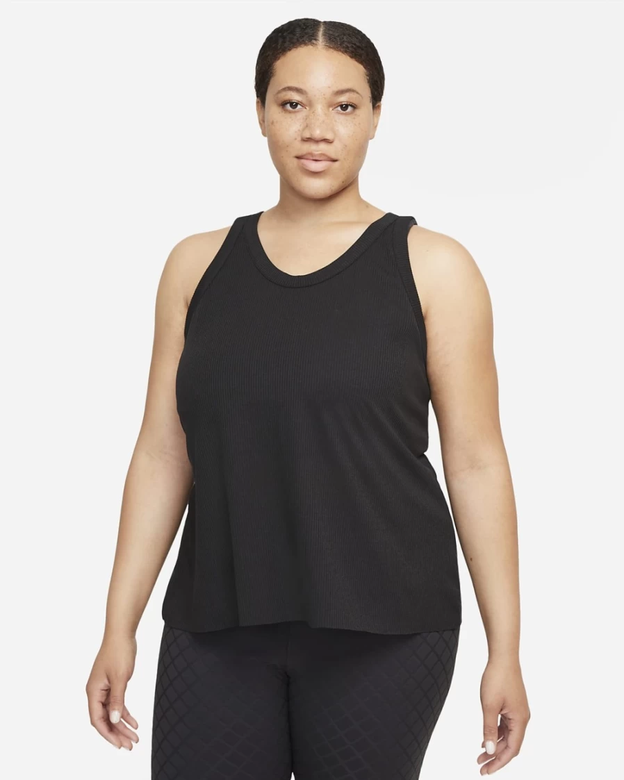 Nike Women's Plus Size Yoga Luxe Tank Top - Black/Dark Smoke Grey
