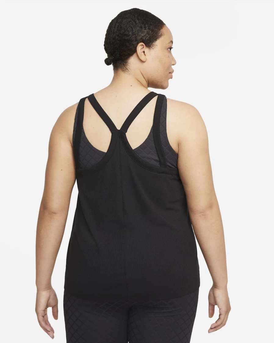 Nike Women's Plus Size Yoga Luxe Tank Top - Black/Dark Smoke Grey
