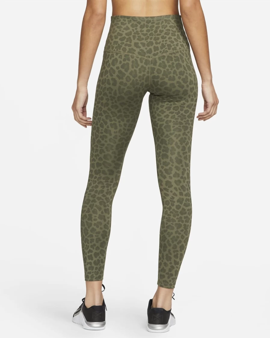 Nike One Women's High-Waisted Medium Olive/White Printed Leggings