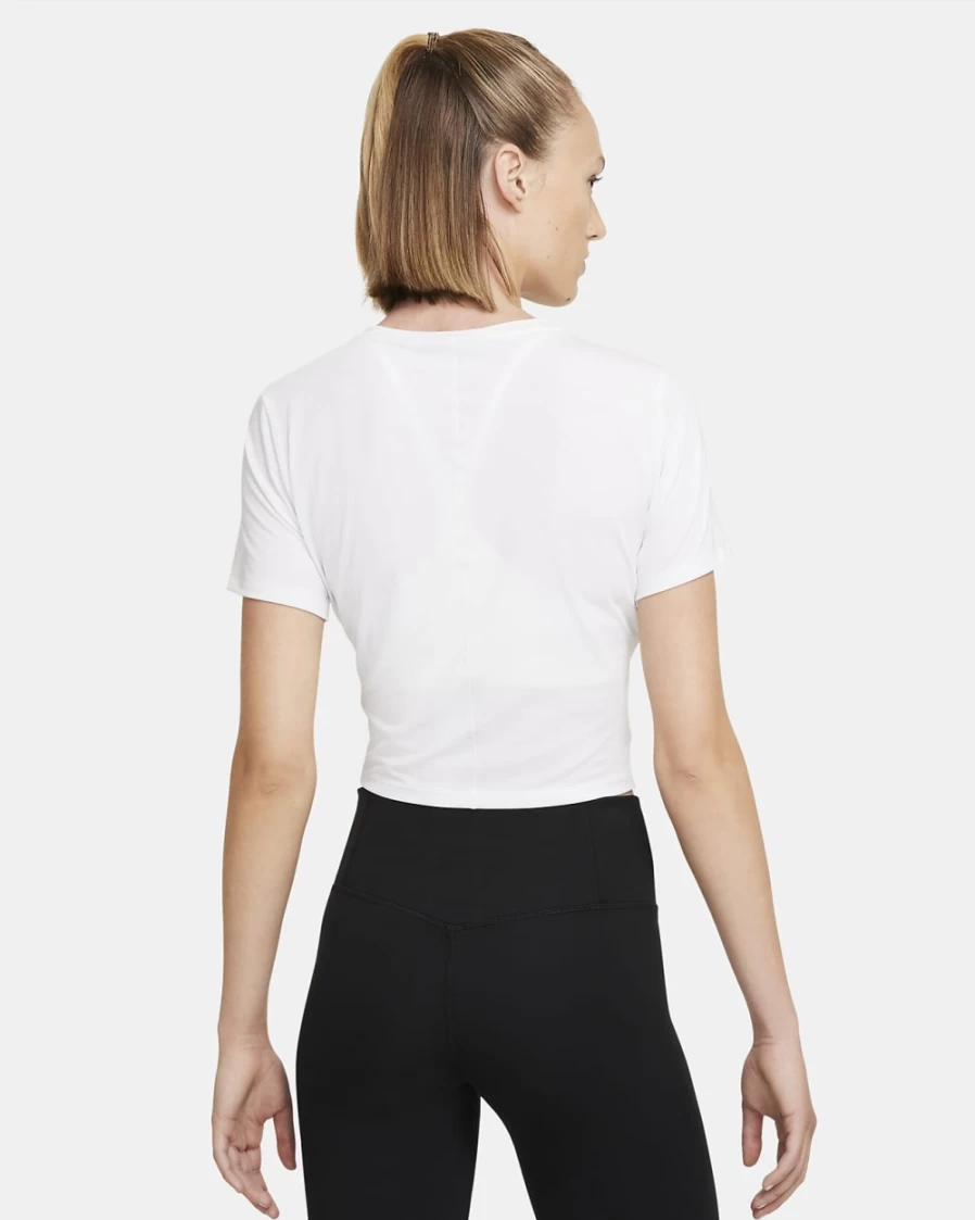 Nike Dri-FIT One Luxe Women's White Cropped Short-Sleeve Workout Top